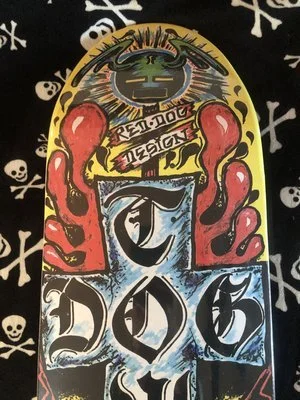 DOGTOWN~ RED DOG RxCx EGG SHAPED SKATEBOARD DECK — DEATHGEAR